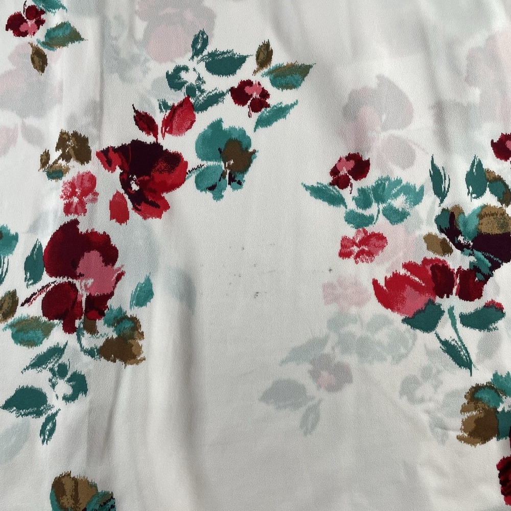 Apt. 9 Women's XXL White Floral‎ Long Sleeve Tunic Blouse - Picture 7 of 8